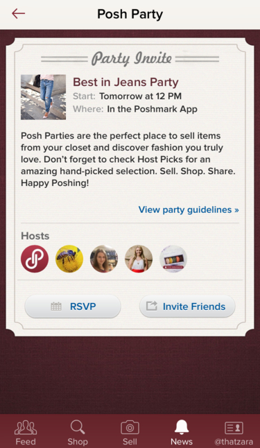 Posh parties on Poshmark