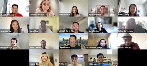GGV's Jeff Richards appears on Zoom with the 2022 NextGen Fellows