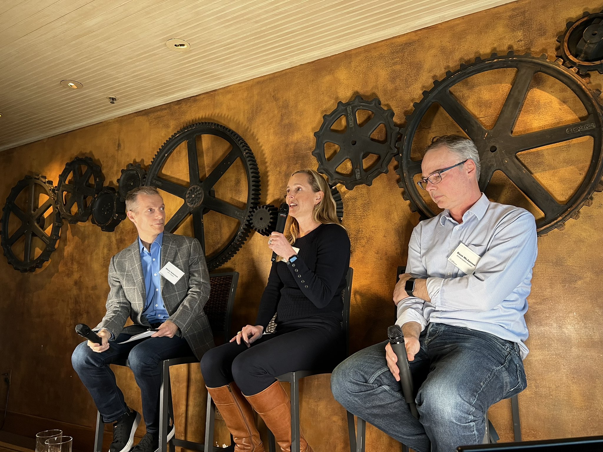GGV Managing Partner Glenn Solomon (left) with Figma’s Amanda Kleha and HashiCorp CEO Dave McJannet at Evolving Enterprise 2023, SF.