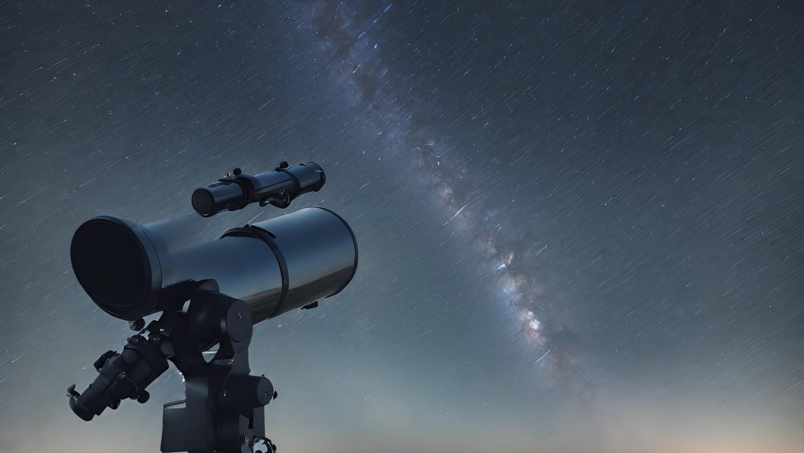 Image of a telescope against a night sky, generated through Magic Media by Canva